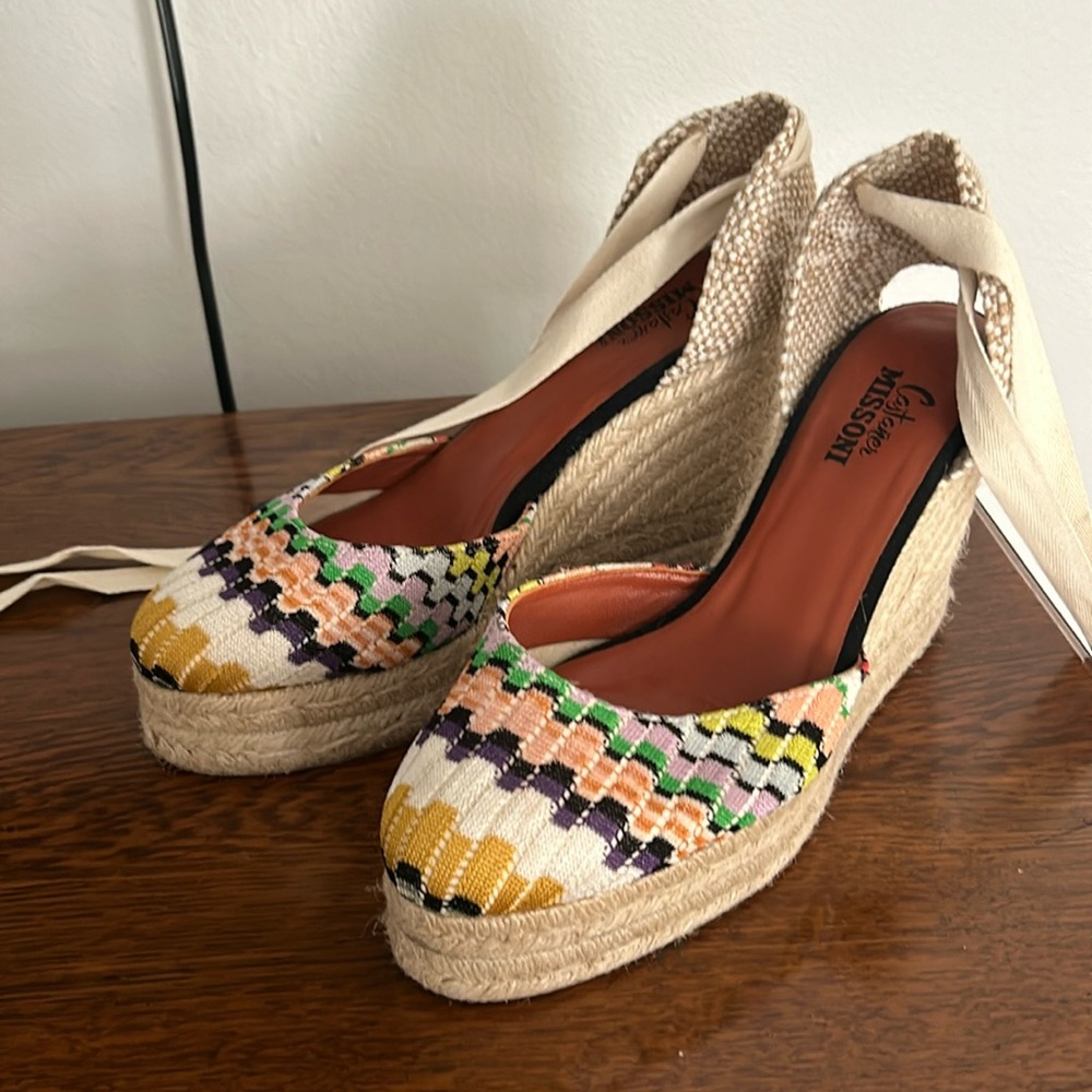 Castañer x Missoni Carina Wedge Espadrilles Sz 39